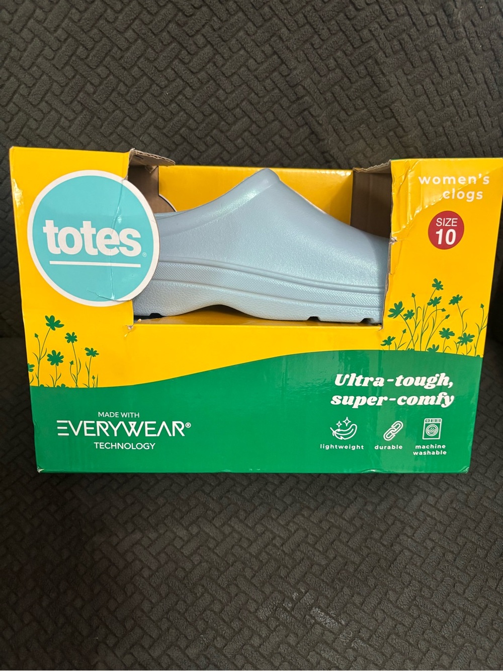 totes Women’s Slip-On Clog in Light Blue